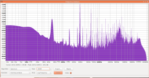 Harding fiddle bow spectrum when an open D-string is played